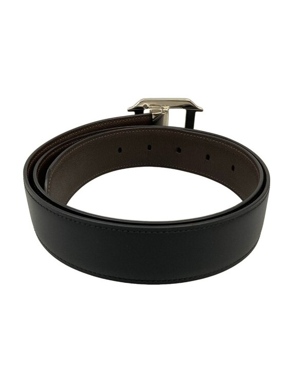 Cartier Belt Black Dark Brown Silver Reversible Santos Leather main image 5